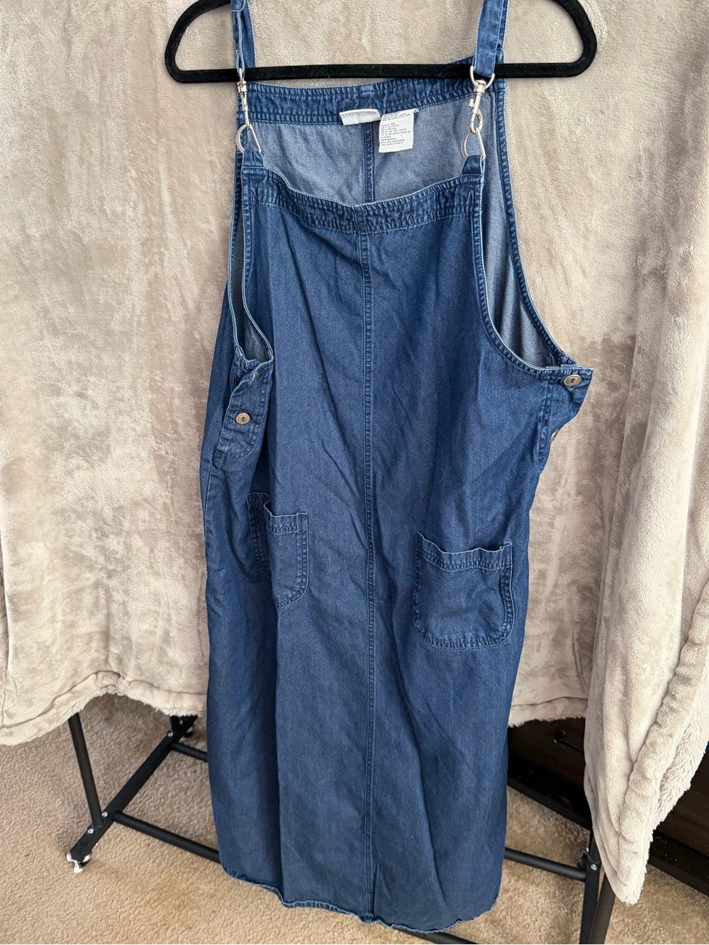 White Stag Blue Denim Relaxed Overalls Dress